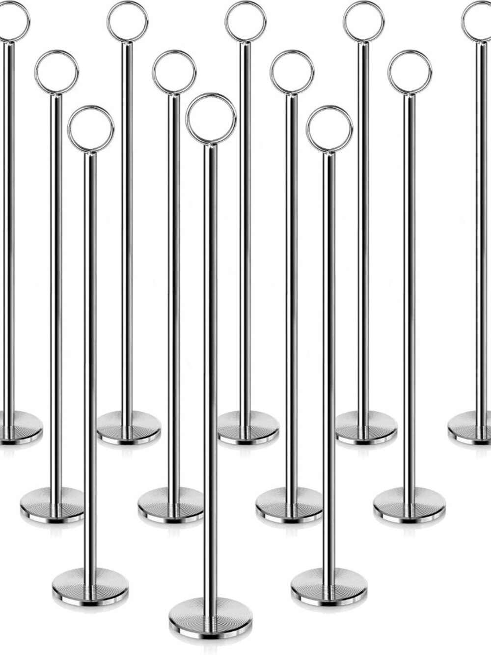 Ring-Clip Table Number Holder/ Number Stand/ Place Card Holder, Set of 12, 15-In